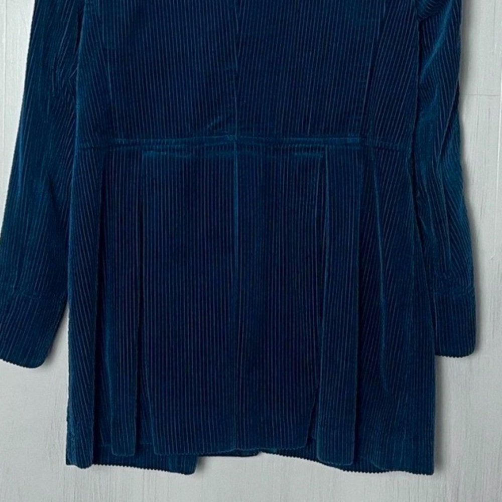 J. JILL Coat Jacket Corduroy Teal Blue Green Cotton Velvet Size Small - Picture 16 of 16